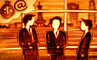 合米金融沙画表演